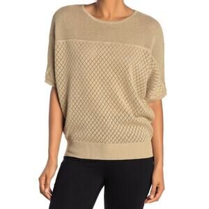 M Magaschoni Pointelle Crochet Knit Top